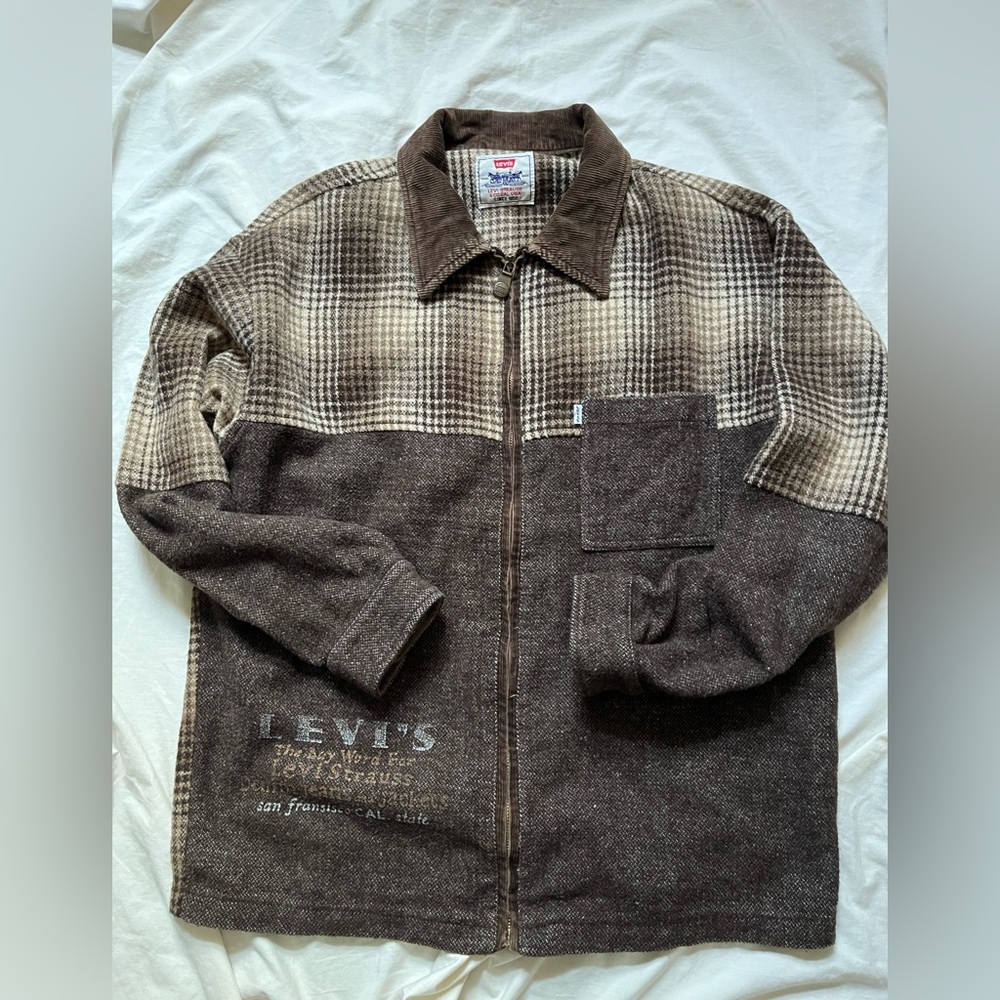 Levi Strauss & Co Plaid Shirt Jacket Zippered SZ L